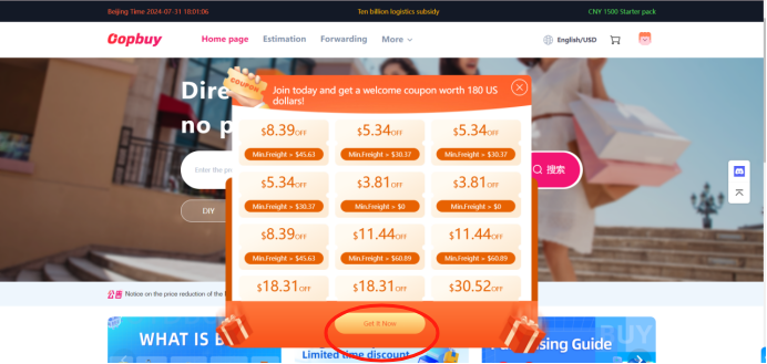 Passaggio 2 · Controlla i coupon disponibili
